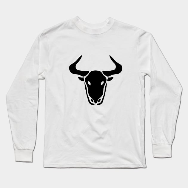 Minimalist Taurus Bull Long Sleeve T-Shirt by Wayne Brant Images